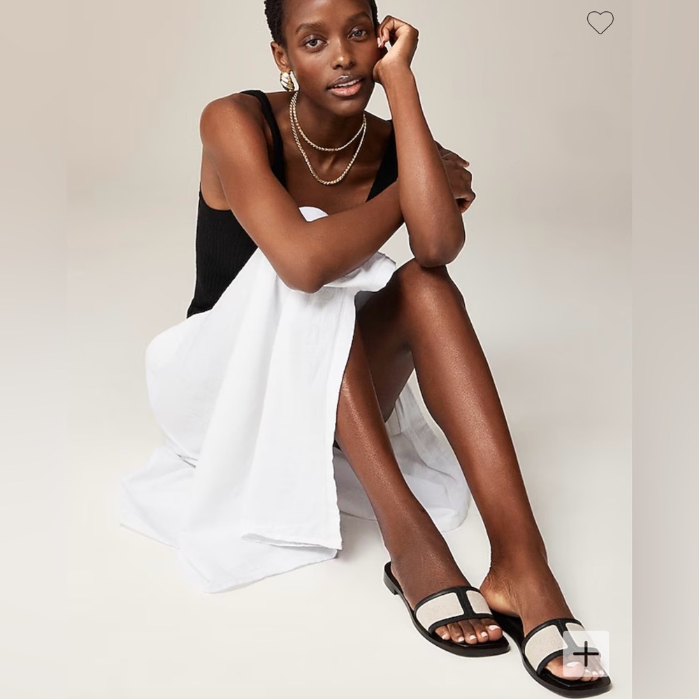 J.Crew Callie sandals in canvas. Worn once!